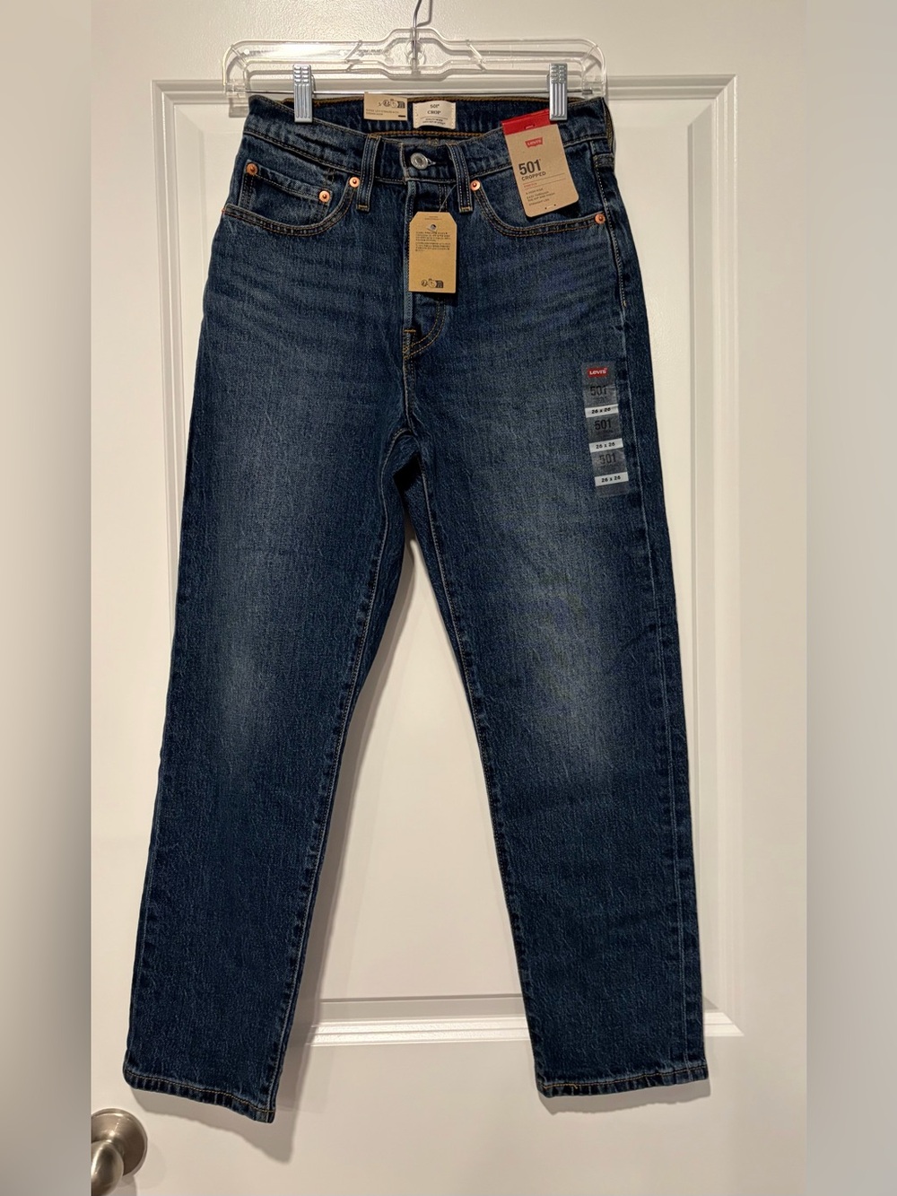 Levi's 501 Original Fit Cropped Women’s Straight Leg Jeans - Dark Blue
